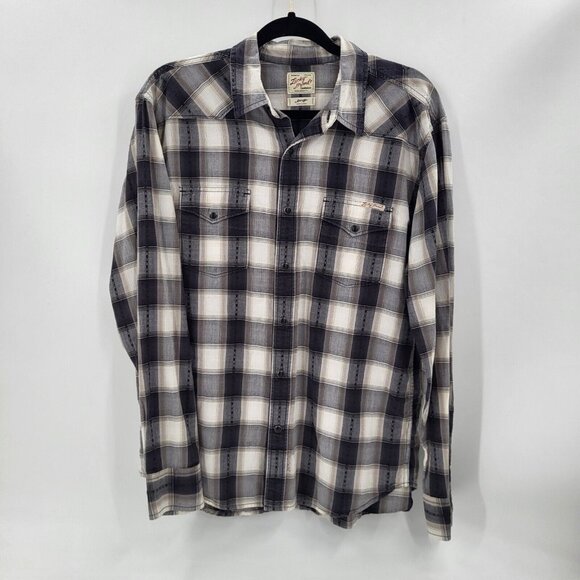 Lucky Brand Pearl Snap Shirt Men's Size Large Multicolor Long Sleeve Classic Fit - Picture 1 of 7